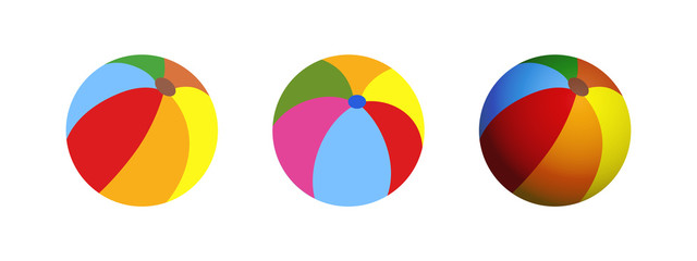 Colorful beach ball, vector illustration. Flat and realistic style.