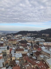 Fototapeta na wymiar Lviv, Ukraine: view of the city from the town hall 