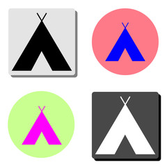 Indian tepee. flat vector icon