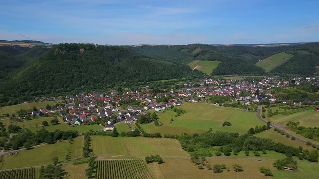 Aerial view of the town of Serrig, Saar Valley, Rhineland-Palatinate, Germany, Europe