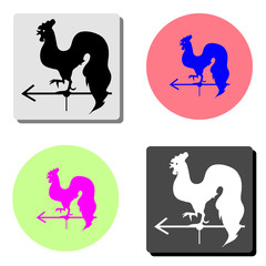 Weather vane rooster. flat vector icon