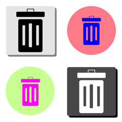 Trash can. flat vector icon