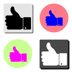 Hand Thumb Up. flat vector icon