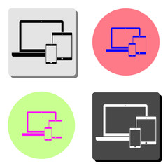 smartphones tablets laptop. flat vector icon