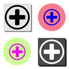 Plus. flat vector icon