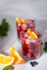  Delicious red sangria cocktail with fruits 