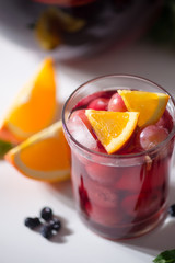  Delicious red sangria cocktail with fruits 