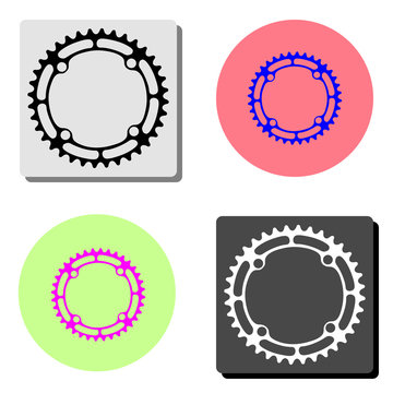 Bicycle chainring. Gear. flat vector icon