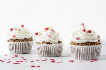 Colorful love cupcake for Valentine day