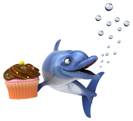 Fun dolphin - 3D Illustration