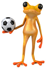 Fun yellow frog - 3D Illustration