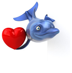 Fun dolphin - 3D Illustration