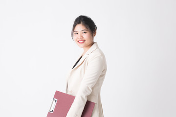 スーツ・女性・白バック