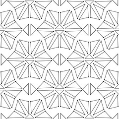 Geometric print. Black pattern on white seamless background