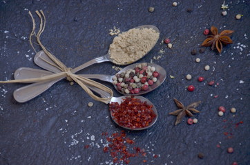 Spices in spoons