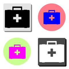 first aid box. flat vector icon