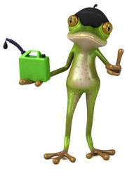 Fun french frog - 3D Illustration
