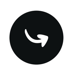 Simple black icon on white background. Repeat icon. Vector illustration web design element. curve arrow