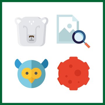 4 environment icon. Vector illustration environment set. image and polar bear icons for environment works