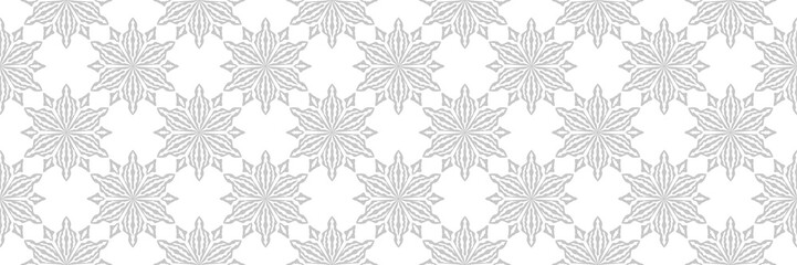 Fototapeta premium Floral seamless pattern. Gray design on white background