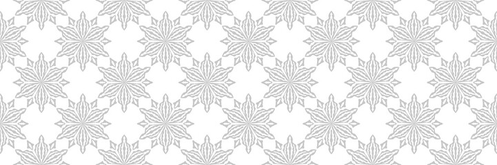 Floral seamless pattern. Gray design on white background