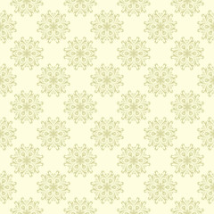 Floral background. Olive green seamless pattern