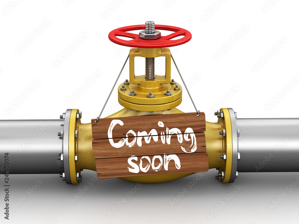 Poster pipeline with coming soon. image with clipping path