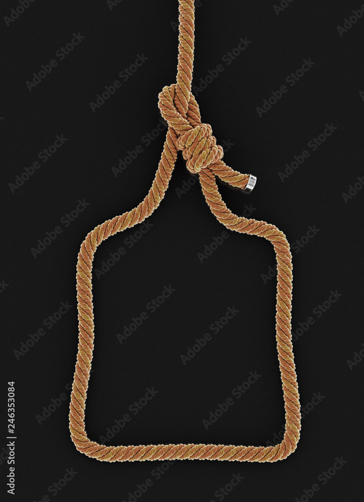 Poster bottle shape from rope. image with clipping path
