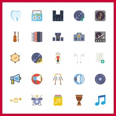 25 sound icon. Vector illustration sound set. accordion and trumpet icons for sound works