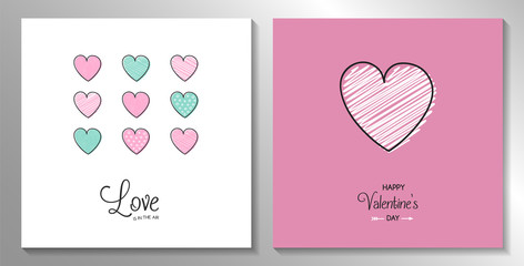 Concept of a Valentine's Day greeting card collection. Vector