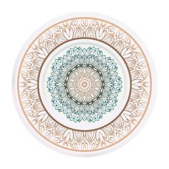 floral ornament plate for wall desight. vector illustration