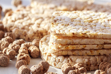 Healthy wheat crackers, crispbreads, grain crackers. The concept of health, diet, proper nutrition. 