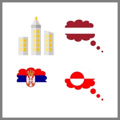 4 aerial icon. Vector illustration aerial set. latvia and serbia icons for aerial works