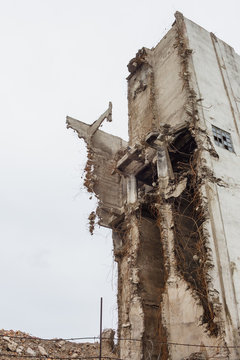 Destroyed industrial building. Fragment 