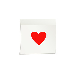 Simple lines in the shape of a heart red  on a sticker for Valentine's Day. Creative design concept. Vector illustration.  Copy space for text.
