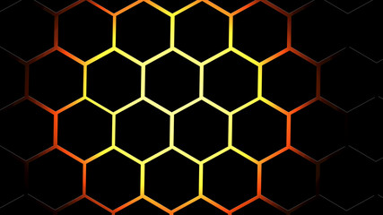 beehive black honeycomb red hexagon pattern