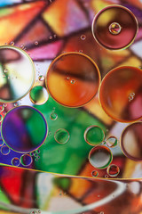 Multicolor abstract background with bubbles. Psychedelic background