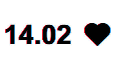 Happy Valentine's day vector concept with glitch effect.