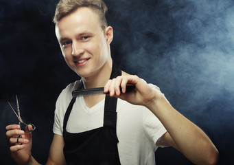 portrait of young t hairstylist looking at camera 