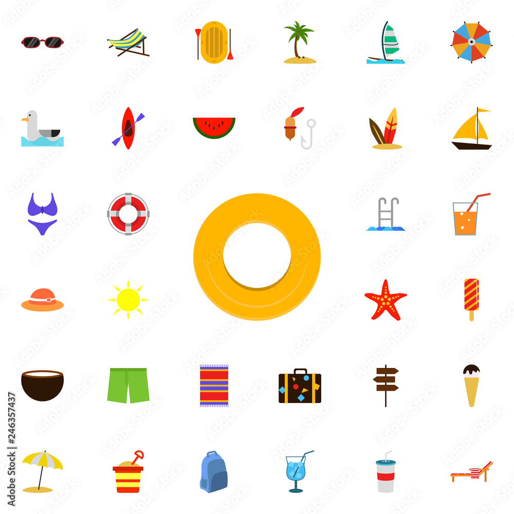 Aufkleber rubber circle flat icon. colored summer icons universal set for web and mobile