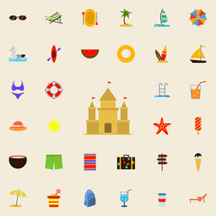 castle flat icon. colored Summer icons universal set for web and mobile
