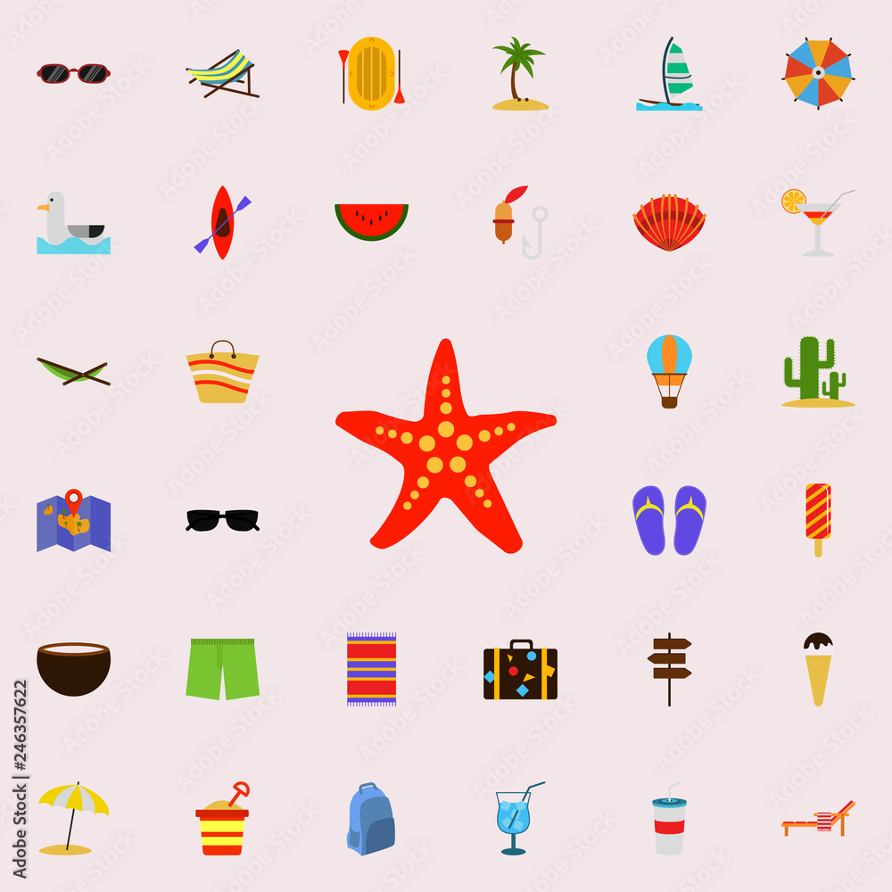 Poster starlet flat icon. colored summer icons universal set for web and mobile