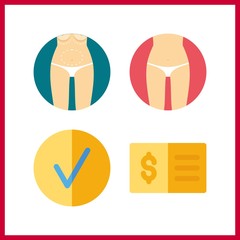 4 form icon. Vector illustration form set. check and checked icons for form works