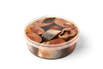 Salted herring isolated on white background. 