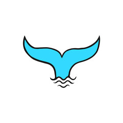 Mermaid tail Aquarius fishtail whale fish fin vector