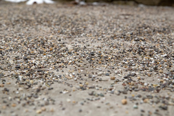 pebbles sprinkled on the road