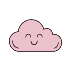 Smiling cloud color icon