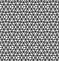 Abstract Geometric Seamless pattern .Black lines on white background