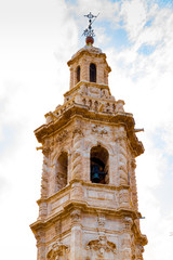 Fototapeta na wymiar Bell tower of Saint Caterina church in Valencia, Spain