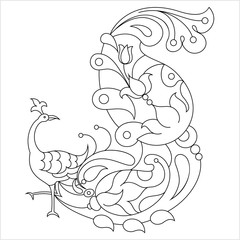 Coloring Page Outline Of Peacock